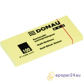Karteczki Donau Eco 38x51mm żółte (3x100)