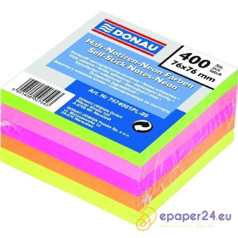 Karteczki Donau 76x76mm 5 kolorów (400) Karteczki Donau 76x76mm 5 kolorów (400)
