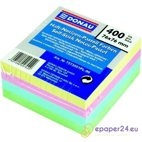 Karteczki Donau 76x76mm 4 kolory (400) Karteczki Donau 76x76mm 4 kolory (400)