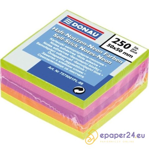 Karteczki Donau 50x50mm 5 kolorów (250) Karteczki Donau 50x50mm 5 kolorów (250)