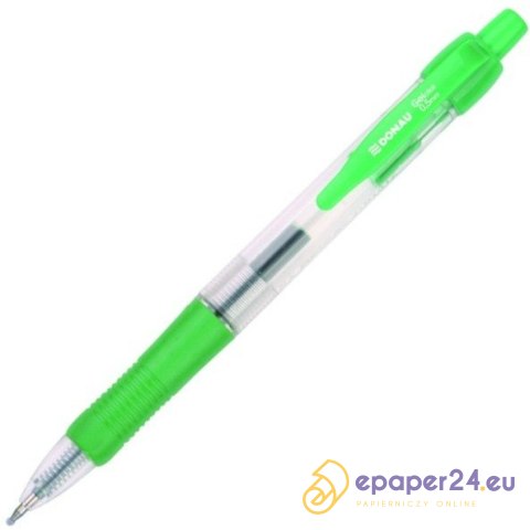 Długopis żelowy Donau Gelclick 0.5mm zielony Długopis żelowy Donau Gelclick 0.5mm zielony