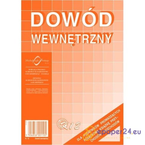 DOWÓD WEWNĘTRZNY A5 DOWÓD WEWNĘTRZNY A5