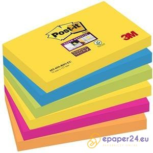KARTECZKI POST-IT SUPER STICKY 76x127mm MIX KOLOR (6x90)