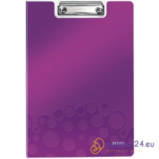TECZKA Z KLIPEM LEITZ WOW A4 FIOLETOWA