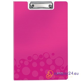 TECZKA Z KLIPEM LEITZ WOW A4 RÓŻOWA
