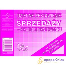 DZIENNE ZESTAWIENIE SPRZEDAŻY (NIEUDOKUMENTOWANEJ)