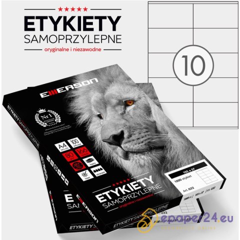Etykiety Emerson A4 105x57mm białe (100) Etykiety Emerson A4 105x57mm białe (100)