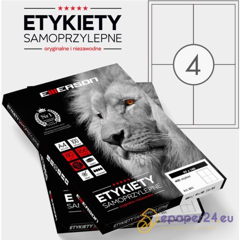 Etykiety Emerson A4 140x97mm białe (100) Etykiety Emerson A4 140x97mm białe (100)