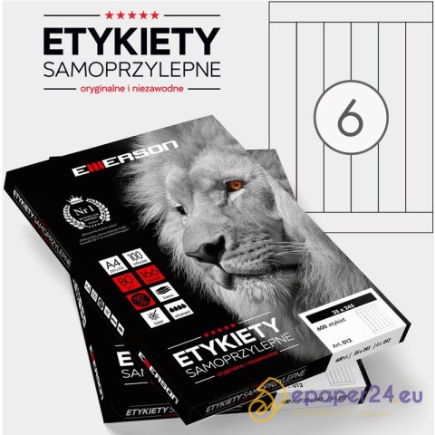 Etykiety Emerson A4 245x35mm białe (100) Etykiety Emerson A4 245x35mm białe (100)
