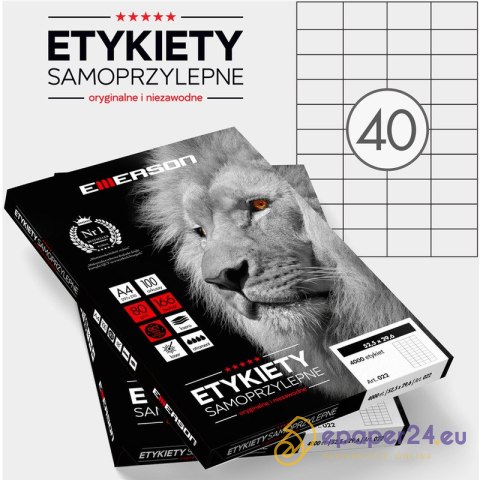 Etykiety Emerson A4 52.5x29.6mm białe (100) Etykiety Emerson A4 52.5x29.6mm białe (100)