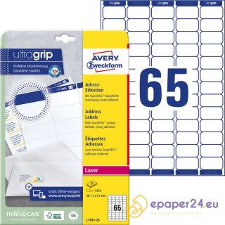ETYKIETY A4 AVERY 38,1*21,2mm TRWAŁE BIAŁE (25)