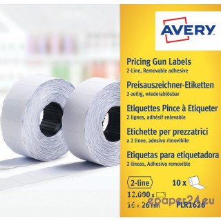 ETYKIETY DO METKOWNICY AVERY 26x16mm USUWALNE BIAŁe (10)