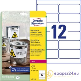 ETYKIETY A4 AVERY HEAVY DUTY 99,1*42,3mm BIAŁE (20