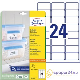 ETYKIETY A4 AVERY 63,5*33,9mm BIAŁE (25)