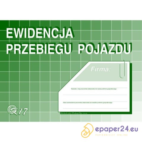 EWIDENCJA PRZEBIEGU POJAZDÓW (BEZ KOSZTÓW) A5 EWIDENCJA PRZEBIEGU POJAZDÓW (BEZ KOSZTÓW) A5