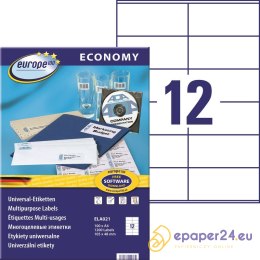 Etykiety Europe100 A4 105x48mm białe (100)