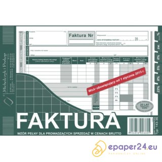 FAKTURA BRUTTO A5 (O+1K)