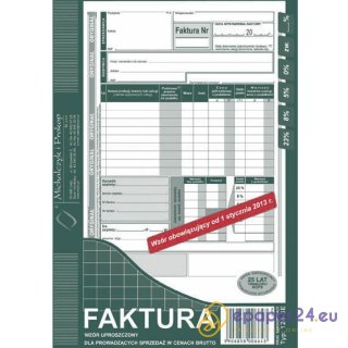 FAKTURA BRUTTO A5 (O+1K)