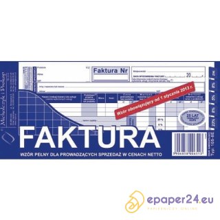 FAKTURA VAT 1/3 A4 (O+1K)