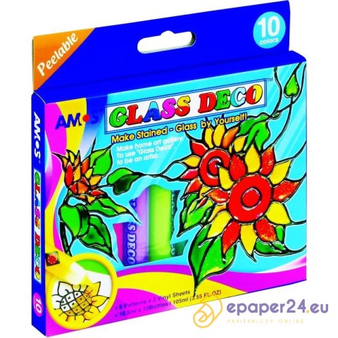 FARBY WITRAŻOWE AMOS 10,5ml*10 KOLORÓW FARBY WITRAŻOWE AMOS 10,5ml*10 KOLORÓW