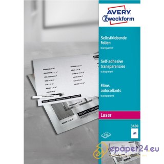 FOLIA A4 AVERY 0,14mm PRZEZROCZYSTA (100)