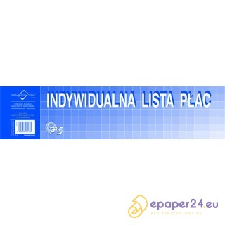 INDYWIDUALNA LISTA PŁAC 1/3 A3