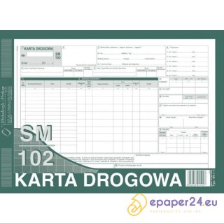 KARTA DROGOWA - SAMOCHÓD CIĘŻAROWY A4 (OFFSET)