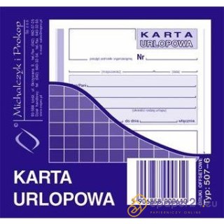 KARTA URLOPOWA 2/3 A6 (OFFSET)