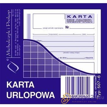 KARTA URLOPOWA 2/3 A6 (OFFSET) KARTA URLOPOWA 2/3 A6 (OFFSET)