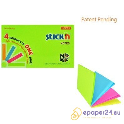 KARTECZKI STICK'N 76*127mm 4 KOLORY NEON (100) KARTECZKI STICK'N 76*127mm 4 KOLORY NEON (100)