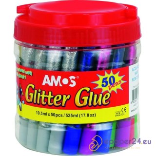 KLEJ Z BROKATEM AMOS 10,5ml*50 KOLORÓW