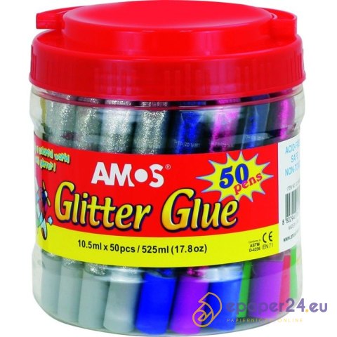 KLEJ Z BROKATEM AMOS 10,5ml*50 KOLORÓW KLEJ Z BROKATEM AMOS 10,5ml*50 KOLORÓW