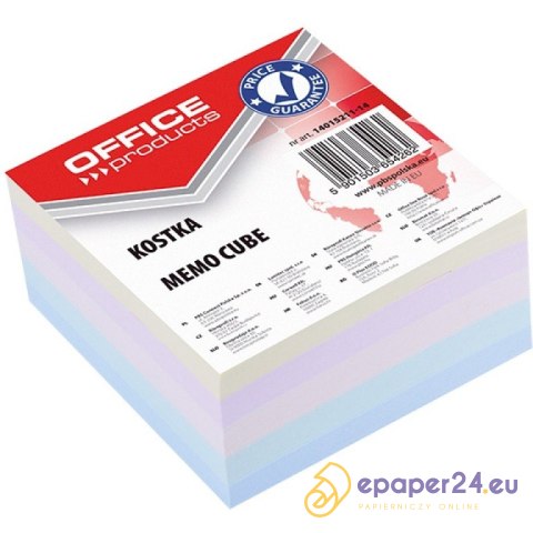 Kostka papierowa Office Products 85x85x40mm klejona kolor Kostka papierowa Office Products 85x85x40mm klejona kolor