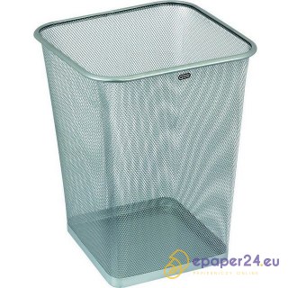 METALOWY KOSZ NA ŚMIECI 18L KWADRAT SREBRNY