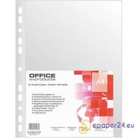 Koszulki Office Products A4/40µm krystaliczne (100 Koszulki Office Products A4/40µm krystaliczne (100