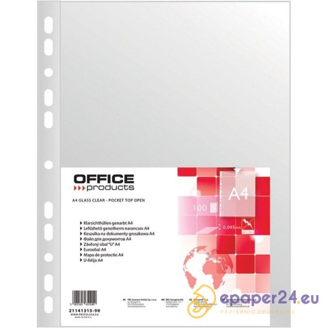 Koszulki Office Products A4/45µm groszkowe (100) Koszulki Office Products A4/45µm groszkowe (100)