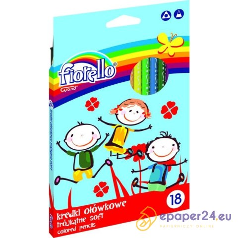 KREDKI OŁÓWKOWE FIORELLO 18 KOLORÓW KREDKI OŁÓWKOWE FIORELLO 18 KOLORÓW