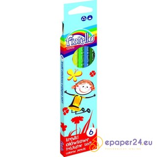 KREDKI OŁÓWKOWE FIORELLO 6 KOLORÓW