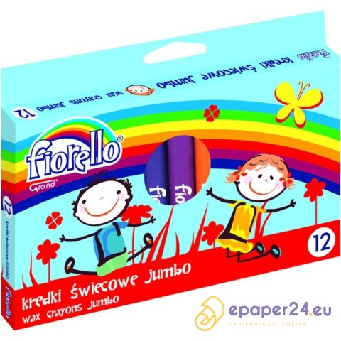KREDKI ŚWIECOWE FIORELLO JUMBO 12 KOLORÓW KREDKI ŚWIECOWE FIORELLO JUMBO 12 KOLORÓW
