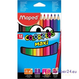 KREDKI TRÓJKĄTNE MAPED MAXI 12 KOLORÓW