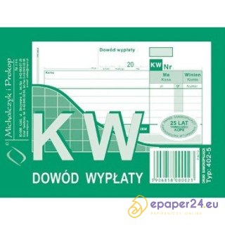 KW - DOWÓD WYPŁATY A6 (WIELOKOPIA)