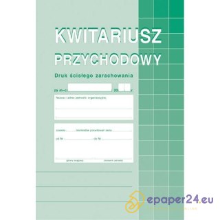 KWITARIUSZ PRZYCHODOWY NUMEROWANY A5 (O+2K)