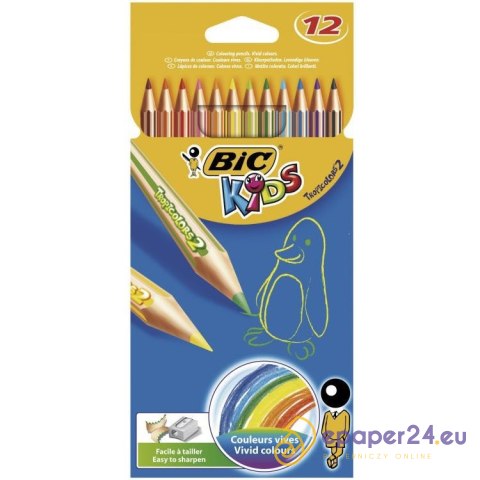 Kredki ołówkowe BiC Kids Tropicolors 12 kolorów Kredki ołówkowe BiC Kids Tropicolors 12 kolorów