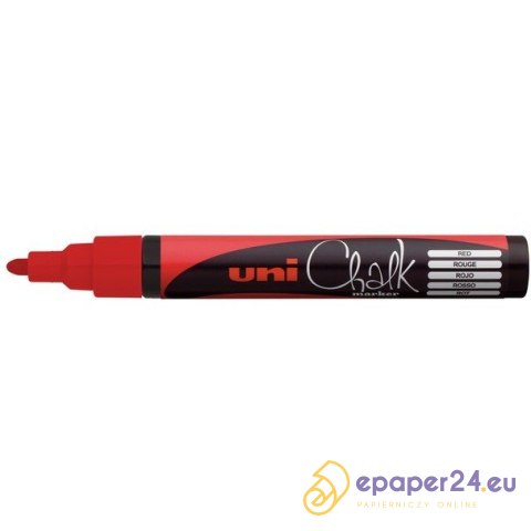 MARKER KREDOWY UNI CHALK PWE-5M CZERWONY MARKER KREDOWY UNI CHALK PWE-5M CZERWONY