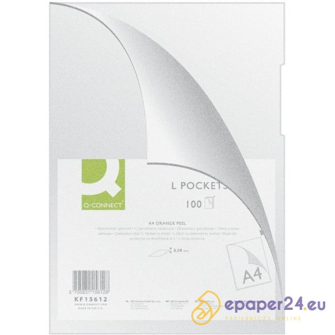 Ofertówki Q-Connect "L" A4/80µm groszkowe (100) Ofertówki Q-Connect "L" A4/80µm groszkowe (100)
