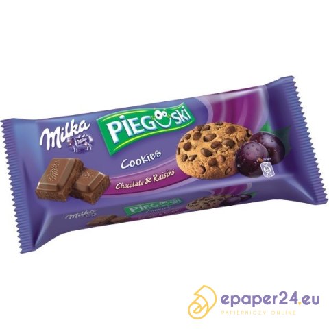 PIEGUSKI MILKA z CZEKOLADĄ i RODZYNKAMI 135g PIEGUSKI MILKA z CZEKOLADĄ i RODZYNKAMI 135g