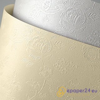 KARTON OZDOBNY A4/220g FLORAL DIAMENTOWA BIEL (20)