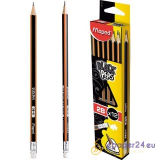 OŁÓWEK DREWNIANY MAPED BLACK'PEPS 2B Z GUMKĄ