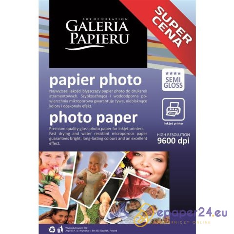 PAPIER FOTOGRAFICZNY 10x15cm 200g SEMI GLOSS INKJE PAPIER FOTOGRAFICZNY 10x15cm 200g SEMI GLOSS INKJE