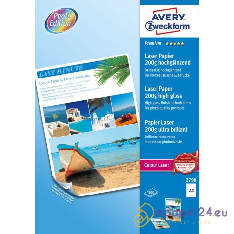 PAPIER FOTO AVERY A4 200g BŁYSK (100) PAPIER FOTO AVERY A4 200g BŁYSK (100)
